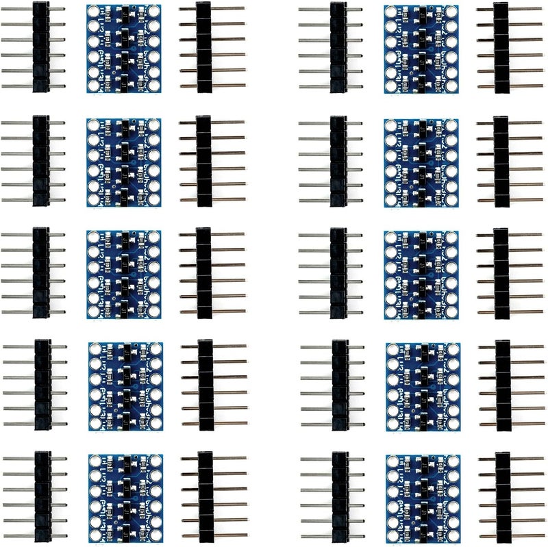 hiBCTR 10pcs 4 Channels IIC I2C Logic Level Converter Bi-Directional 3.3V-5V Shifter Module for Arduino - Image 1
